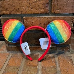 Disney Park Mickey Mouse Rainbow Ear Headband NWT.